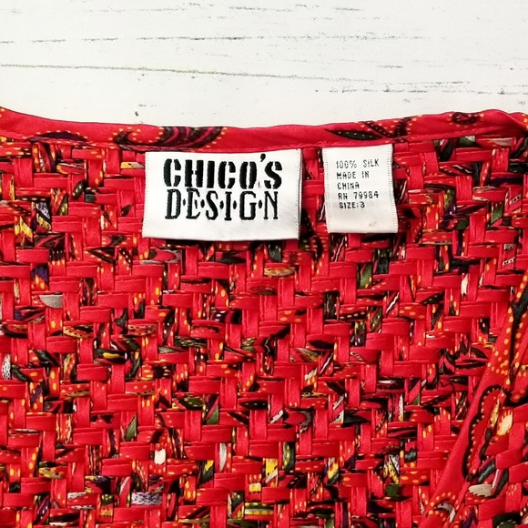 Chico's Multicoloured Woven Silk Open Jacket - Picture 3 of 6